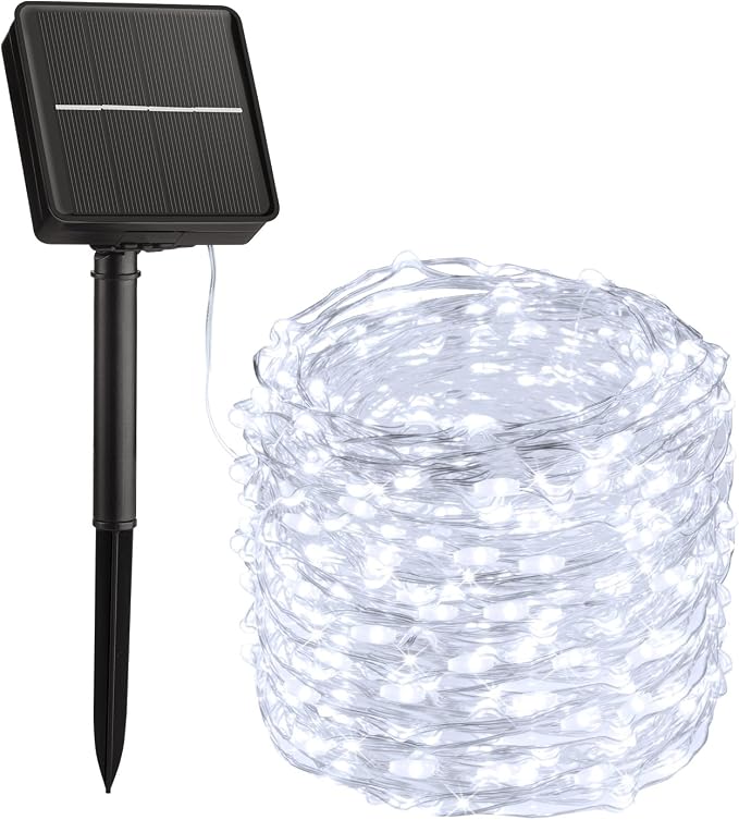 Minetom Solar String Lights for Outside, 33Ft 100 LED Outdoor Solar Fairy Lights by Minetom