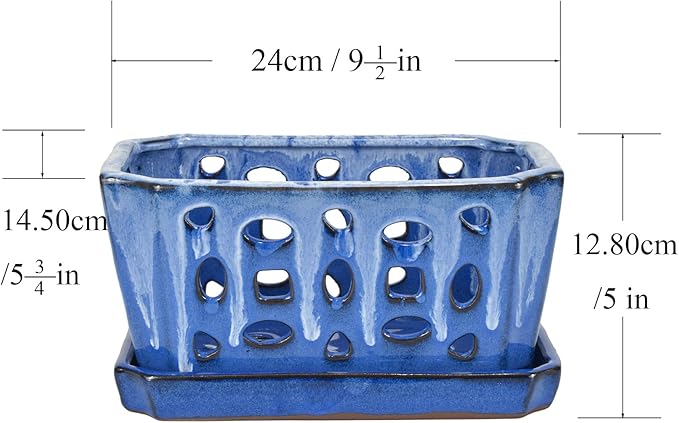 W&W Orchid Pot with Holes and Saucer - Image 6