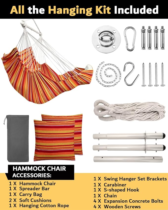 ADVOKAIR Hanging Hammock Chair Large Swing Chair - Image 6