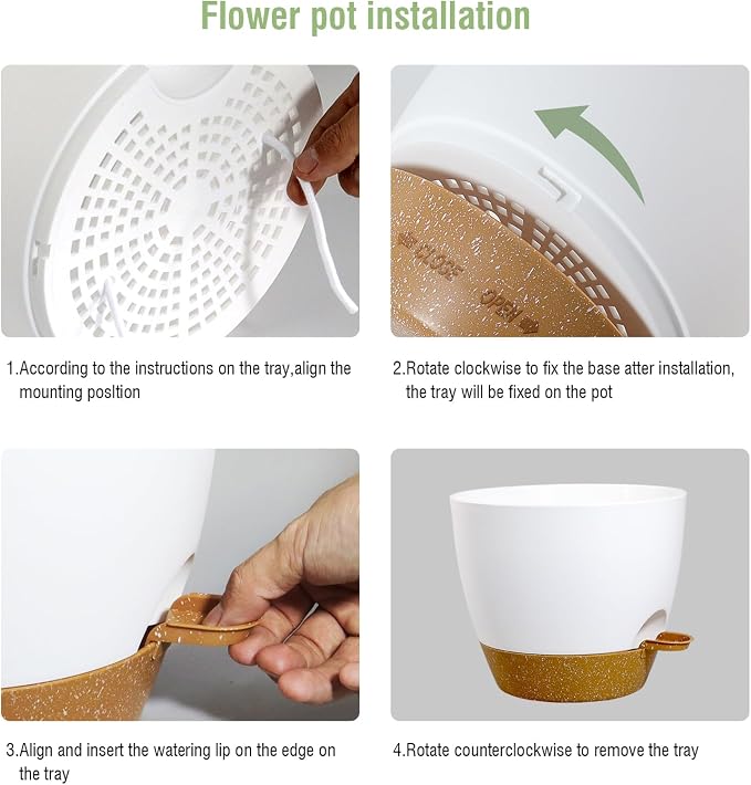 10/9/8 inch Medium Self Watering Pots, Plant Pots - Image 4