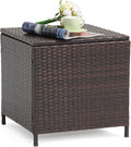 Verano Garden Outdoor Wicker Side Table, Small Storage Rattan Wicker End Table by VeranoGarden