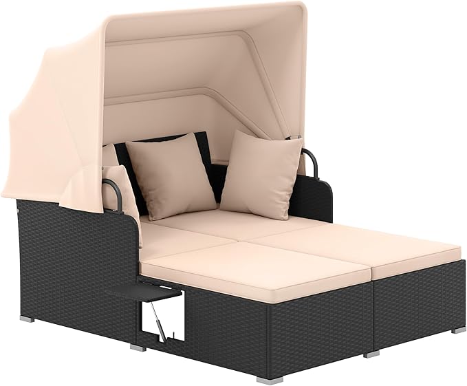 Tangkula Patio Rattan Daybed by TANGKULA
