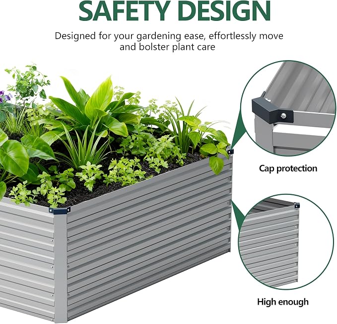 Vengarus 12x4x2FT Galvanized Raised Garden Bed Kit, Large Rectangle Elevated - Image 3
