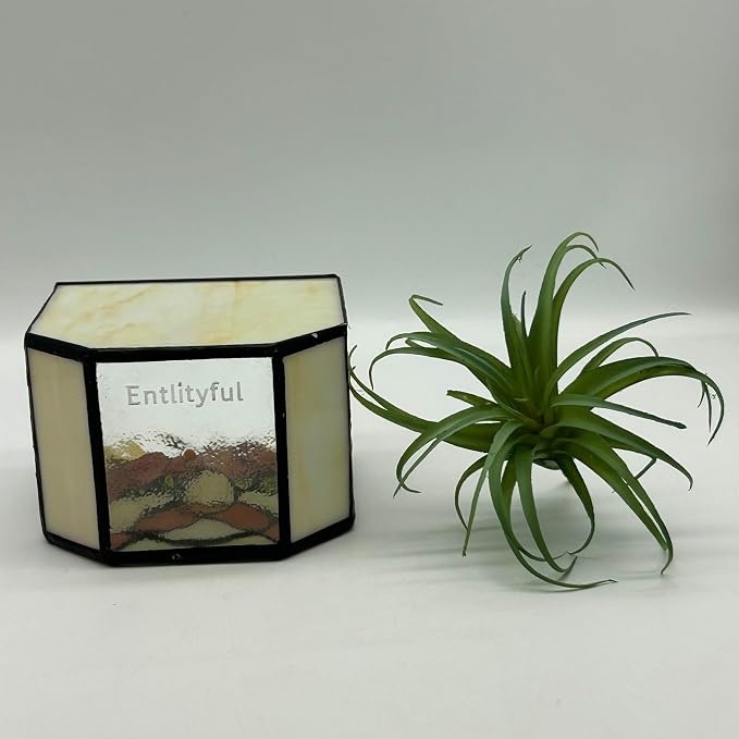 Stained Glass Orange Cat Planter, Indoor Flower Pots - Image 5
