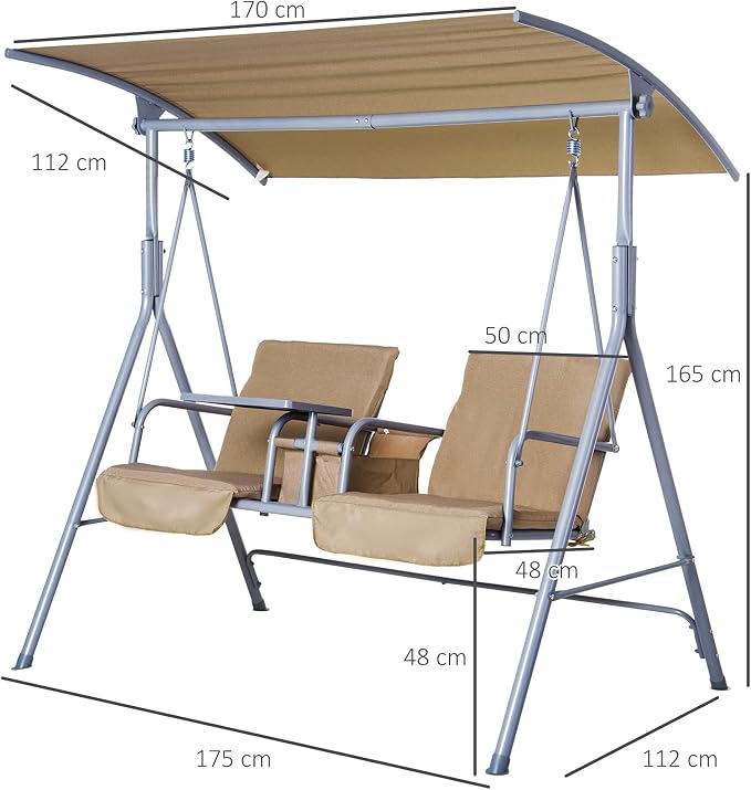 Outsunny 2 Person Porch Swing - Image 7