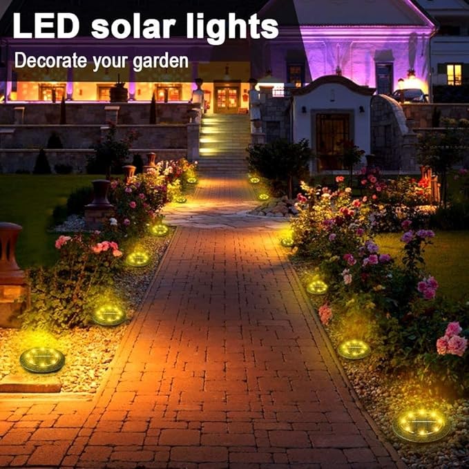 Solar Powered Ground lights 12 Pack, Waterproof LED Solar Lights Outdoor Solar - Image 6