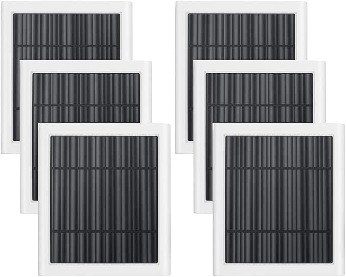 6 Pack IP65 Solar Panel for Rings Camera, 4W Solar Charger Compatible by Paodekua