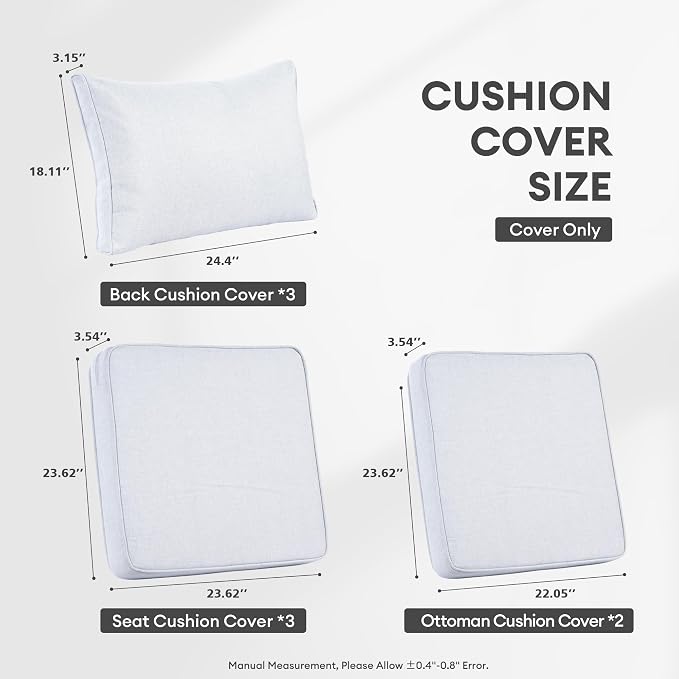 ovios Patio Cushion Covers, Waterproof Cushion Cover - Image 6