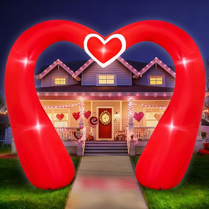 SEASONBLOW 10 FT Valentine's Day Inflatable Archway Decorations, LED Light Up by SEASONBLOW