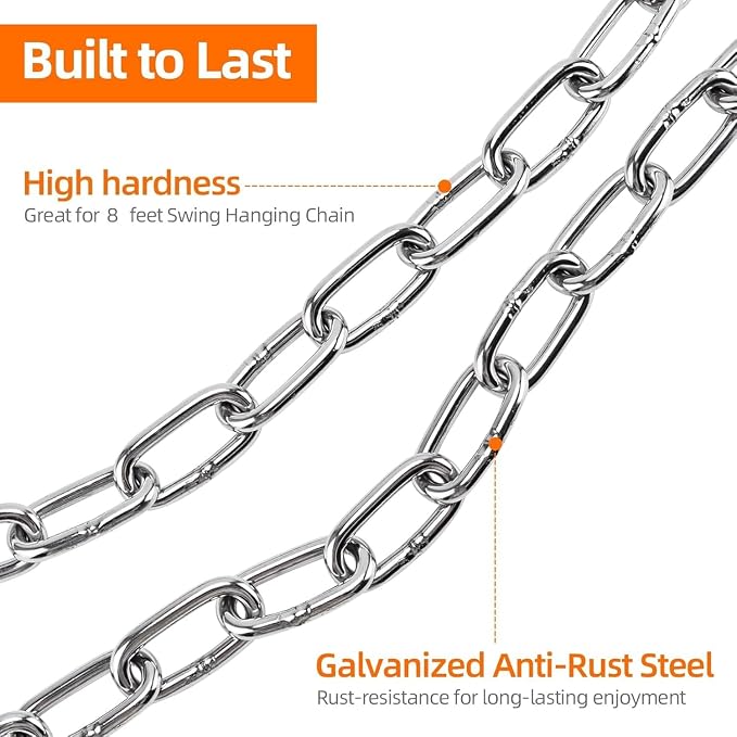 Yaeccc 2 Pack Heavy Duty Porch Swing Hanging Chain Kit, Hammock Chair Hardware - Image 3