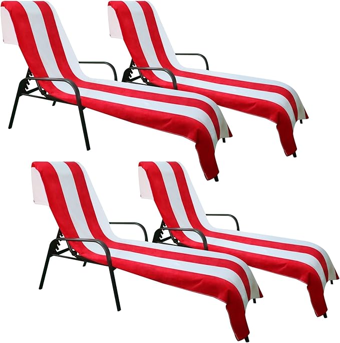 Superior Cabana Cotton Lounge Chair Cover, Outdoor Towel/Chaise Furniture Covers by SUPERIOR