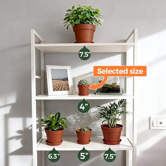 T4U 4 Inch Plant Pots 8-Pack, Small Flower Pots - Image 5