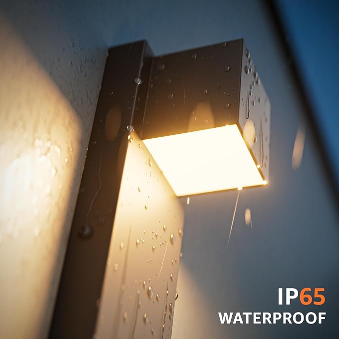2 Pack 13" Modern Outdoor Led Wall Light, 16W 3000K 1200Lumen Porch & Patio - Image 4