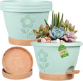 Plastic Plant Pots 10 Inch Set of 4, Self Watering Pots by gegemaoyi