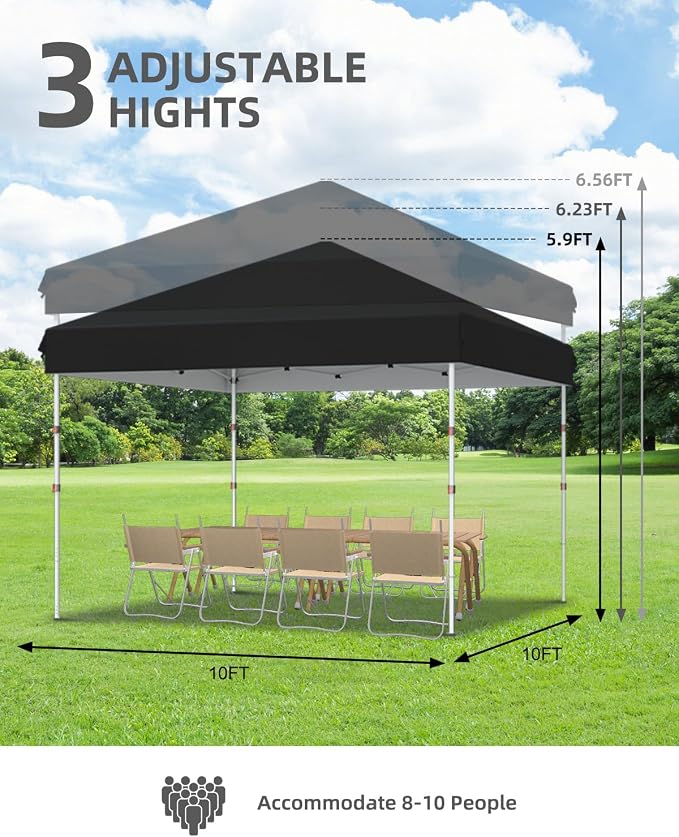 10x10 Pop Up Canopy with One Button Push Setup - Image 4