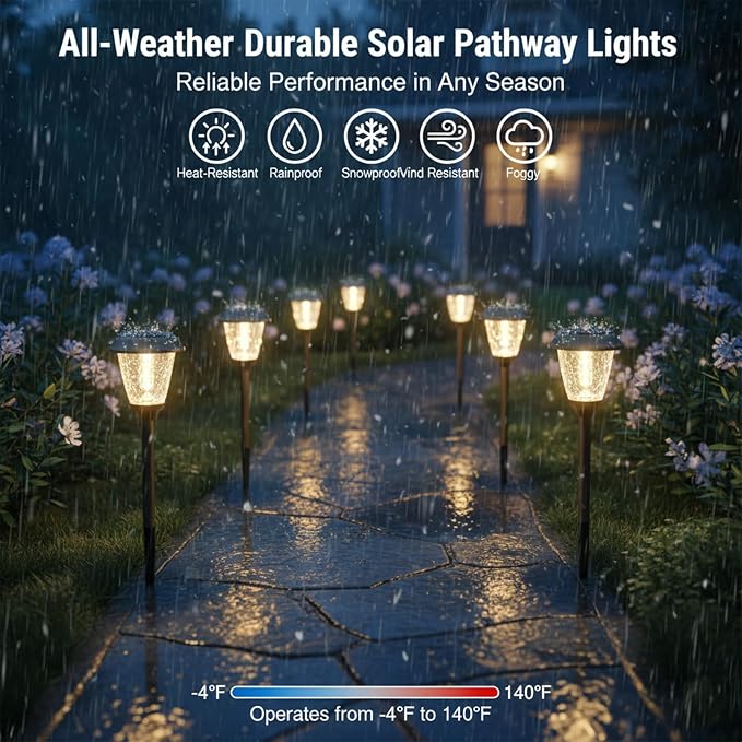 XMCOSY+ Solar Lights Pathway Outdoor - Image 4
