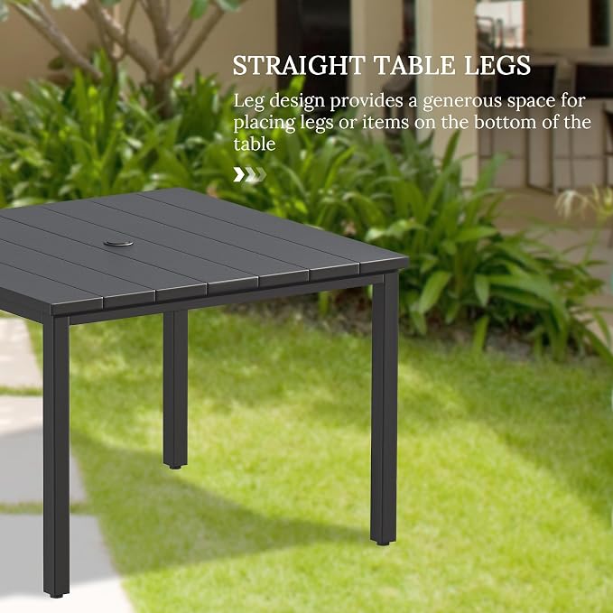 VICLLAX Patio Dining Set for 4, Outdoor Furniture Set Includes 1 Square Patio - Image 3