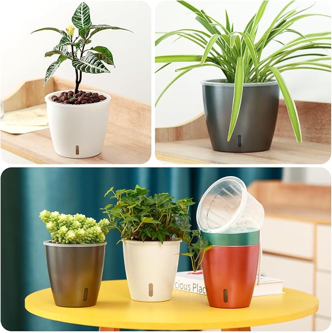 Self Watering Pots for Indoor Plants, Small African Violet Pots - Image 8