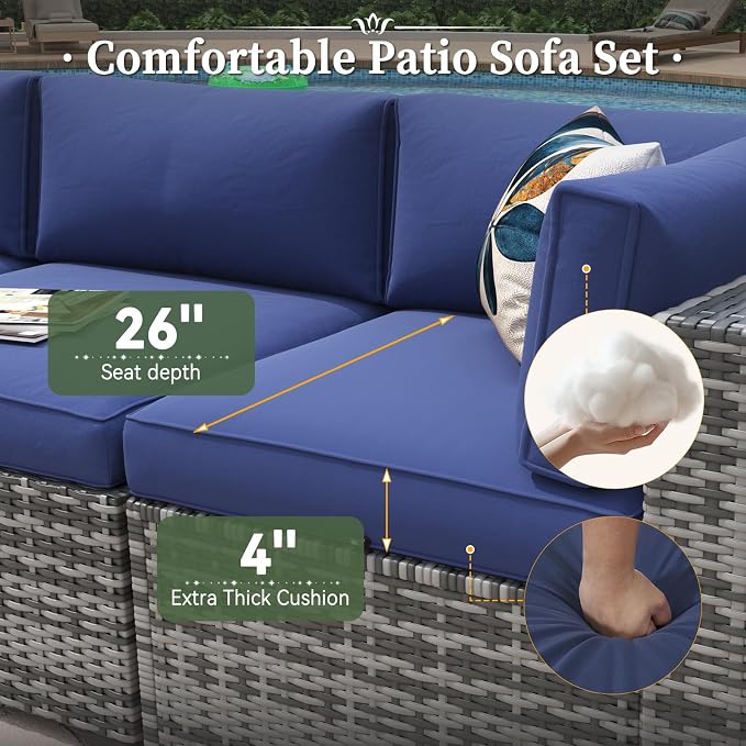 Aoxun 6 Piece Patio Furniture Set - Image 3