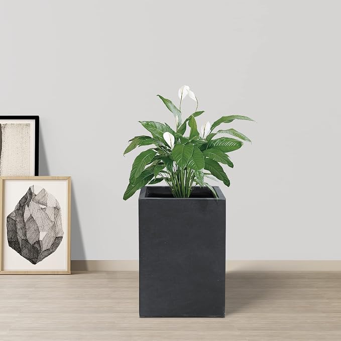 Kante 15.7" H Tall Rectangular Concrete Planters, Outdoor Indoor Lightweight - Image 7