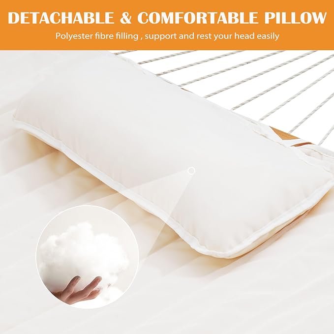 Lazy Daze Hammocks 2 Person Hammock Pad and Pillow Set, Double Polyester - Image 2