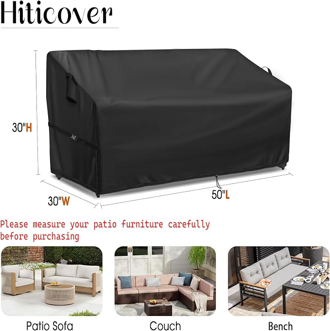 Outdoor Sofa Cover, 50 Inch Waterproof Paito Couch Loveseat Cover, Furniture - Image 2