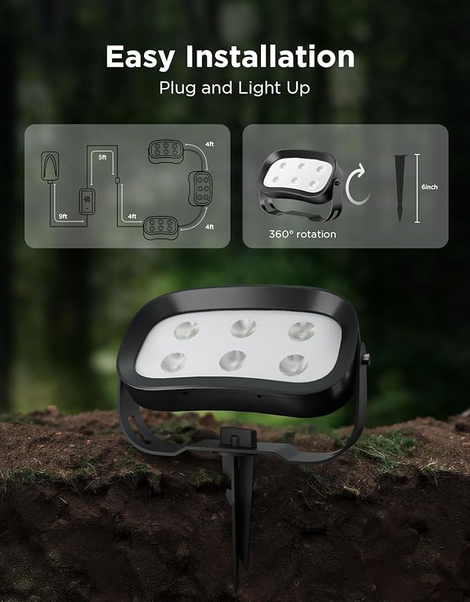 Govee Outdoor Tree Lights 3-Pack, RGBWIC LED Landscape Lighting, Outdoor Lights - Image 5