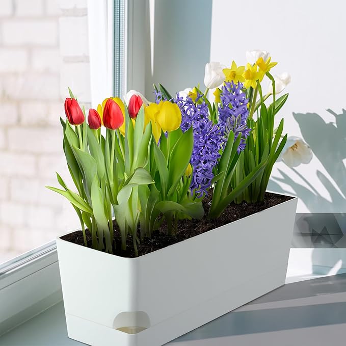2 Pack Self Watering Pots for Indoor Plants 17 Inches Window Boxes Planters - Image 9