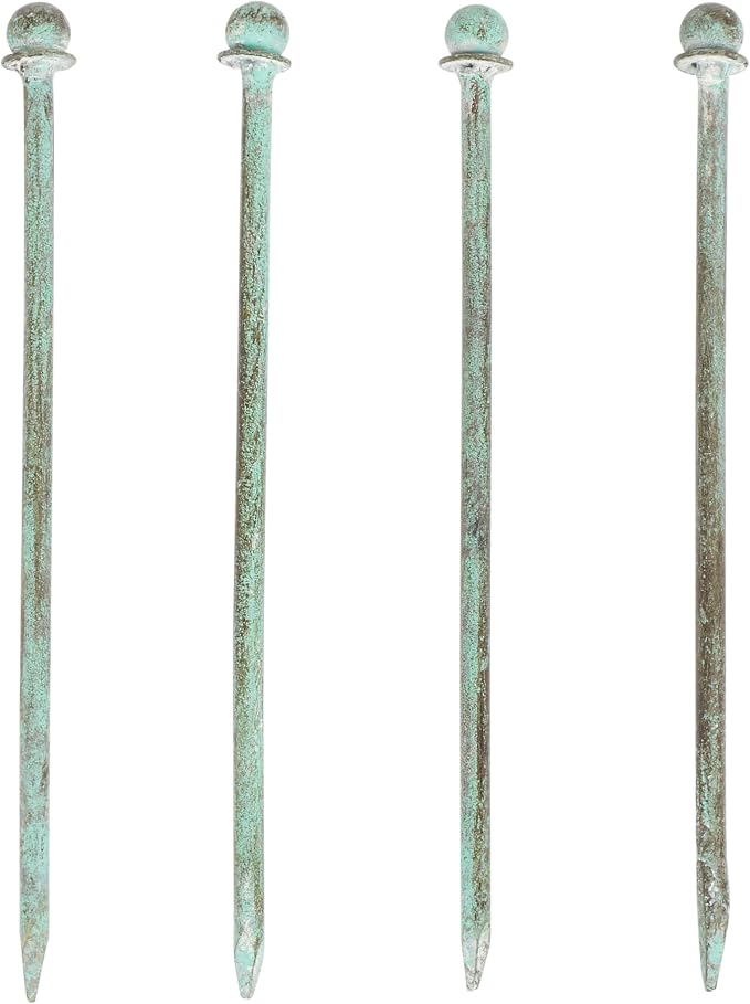 SAFAVIEH Outdoor Collection Mizell Antique Green Lattice Wrought Iron Moon - Image 6