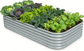 Galvanized Raised Garden Bed 8x4x1.5 ft, Modular Raised Flower Bed by Annoell