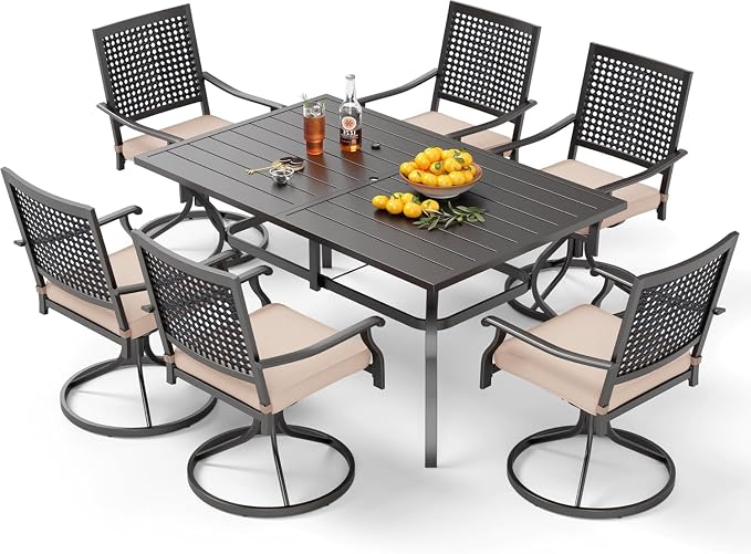 PHI VILLA 7 Pieces Outdoor Dining Set by PHIVILLAThepioneerofcomfortablehouseholdsupplies