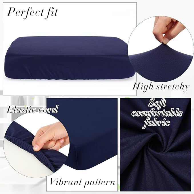 Newwiee 8Pcs Patio Cushion Covers Stretch Outdoor Cushion Cover Replacement - Image 3
