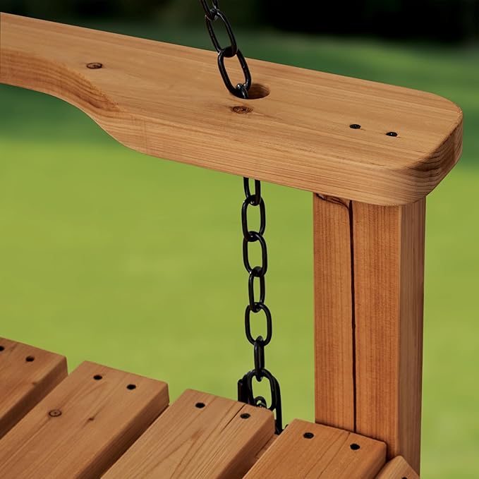 Backyard Discovery 55" Cedar Wood Farmhouse Outdoor Porch Swing Bench - Image 5