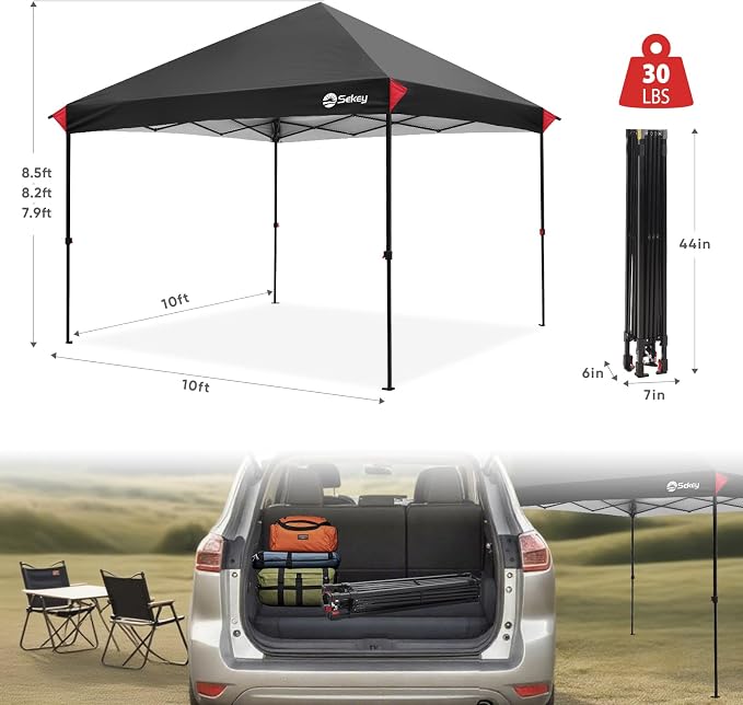 Sekey 10x10 Pop Up Canopy with One Push Setup-Easy Up Canopy with 99% UV - Image 7