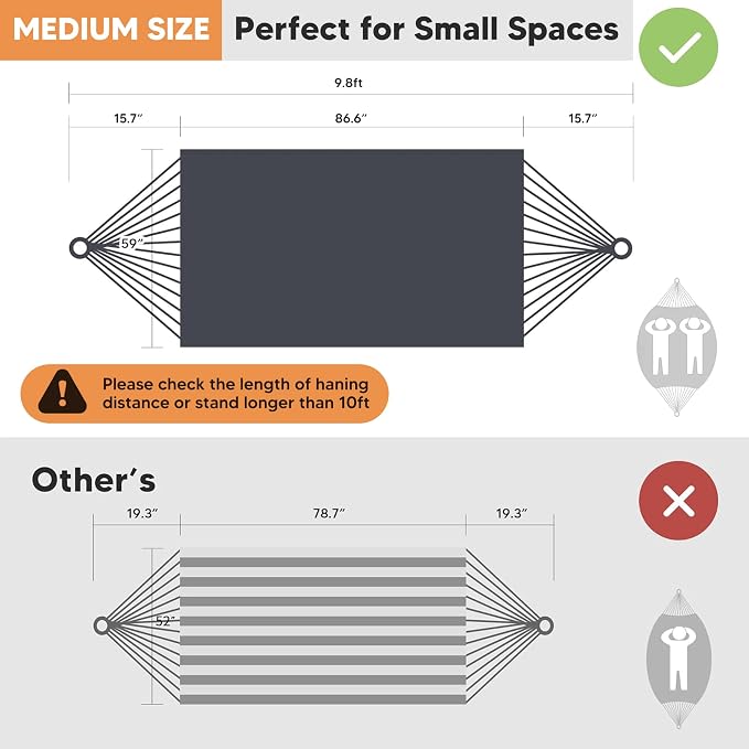 SUNCREAT Hammocks Outdoor Camping Double Hammock, Portable Tree Hammock Swing - Image 3