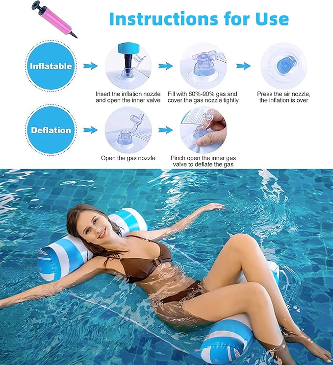 4 Pack Upgrated XL Water Pool Floats, 4-in-1 Multi-Purpose Water Pool Float - Image 6