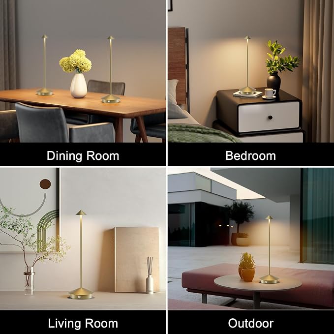 2-Pack 6000mAh Rechargeable Led Table Lamp Cordless, 3000K-6000K Stepless - Image 5