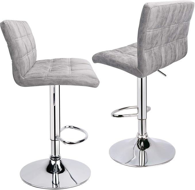 Leopard Outdoor Products Modern Square PU Leather Adjustable Bar Stools - Image 5