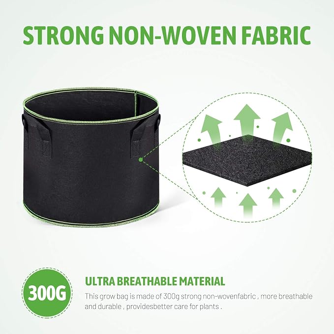 Delxo 20 Pack 5 Gallon Grow Bags Heavy Duty Aeration Fabric Pots Thickened - Image 4