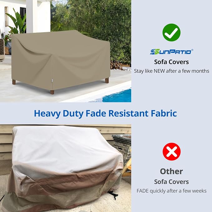SunPatio Outdoor Sofa Cover 60 Inch, Heavy Duty Waterproof Patio Loveseat Cover - Image 5