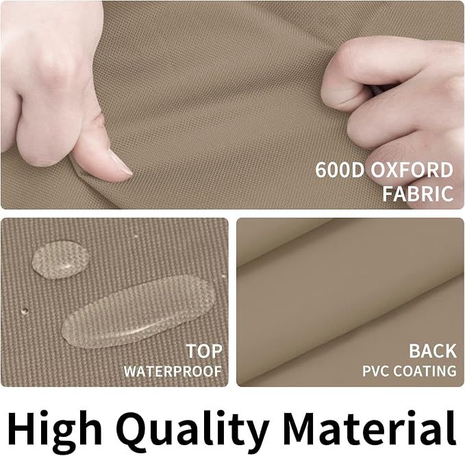 Easy-Going 600D Heavy Duty Round Patio Furniture Cover, Outdoor Table and Chair - Image 3