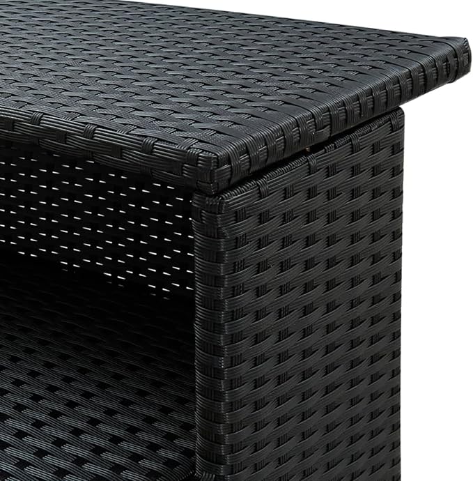 Bar Table for Outdoors Black 120 x 55 x 110 cm Polyrattan, Bar Table, Square - Image 8