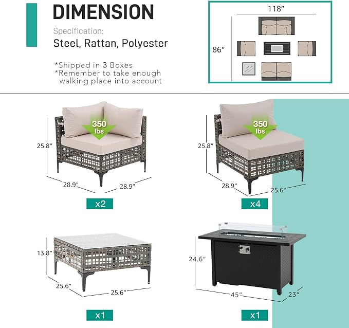 Patiorama 8 Piece Wicker Patio Furniture Set - Image 9