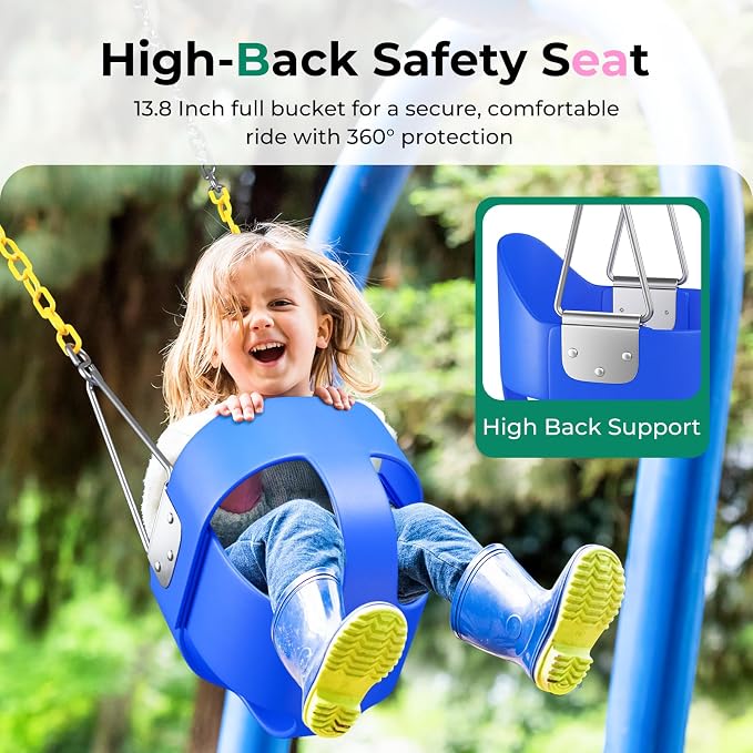DECORLIFE Toddler Swing Seat, Outdoor Baby Swing - Image 4