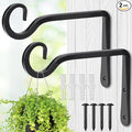 Plant Hangers Outdoor, 2 Pack 6 Inch Hanging Plant Bracket, Metal Hanging Plant by MOWPOG