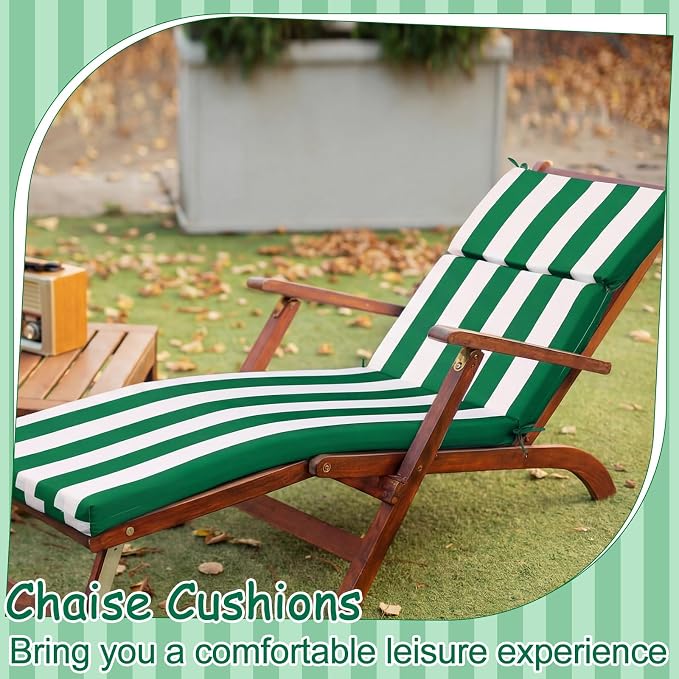 2 Pcs Indoor Outdoor Chaise Lounge Cushions Sponge Bench Outdoor Furniture - Image 4