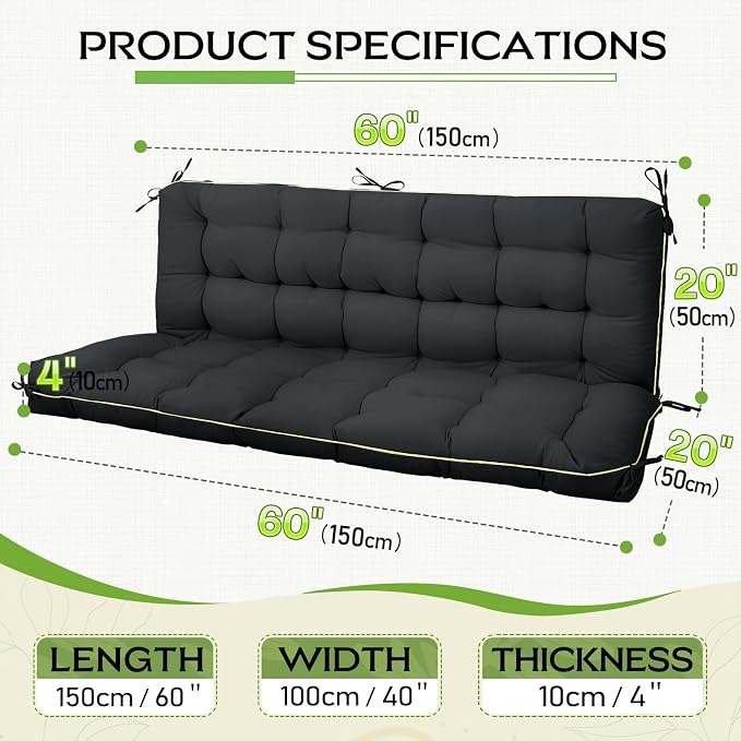 AS AWESLING 60×40 INCH Oxford Fabric Swing Cushions - Image 7