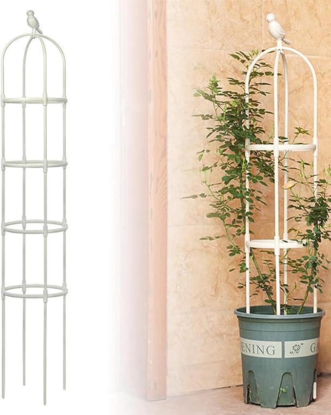 6ft Garden Obelisk Trellis for Climbing Plants-Rustproof Metal Pipe by Anothera