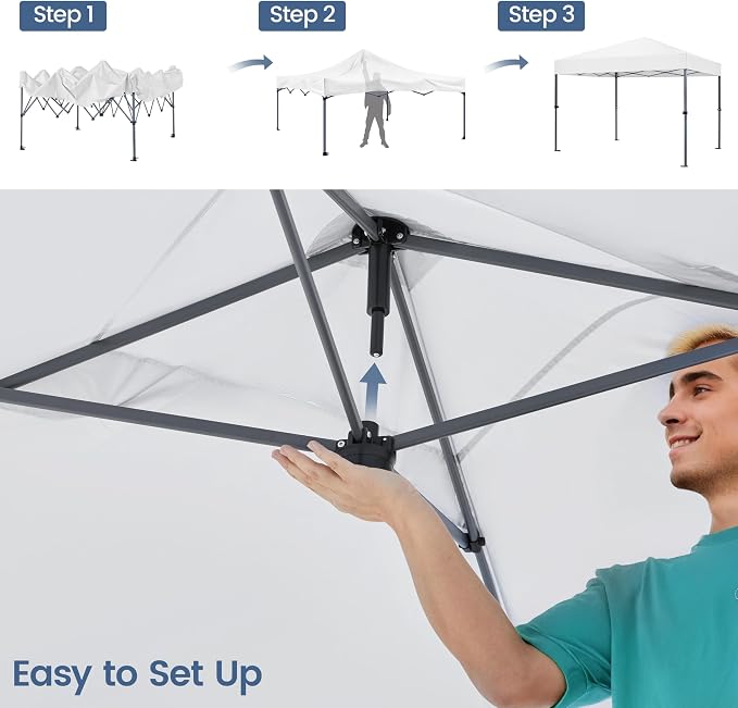 Yaheetech 10x10 1-Person Setup Pop Up Canopy Tent, Instant Portable Commercial - Image 5