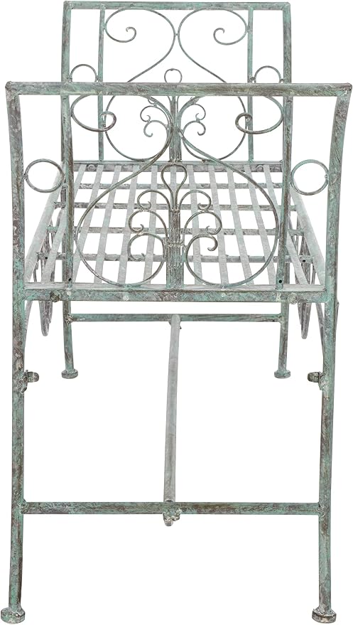 SAFAVIEH Outdoor Collection Adina Victorian Antique Dark Green Wrought Iron - Image 4